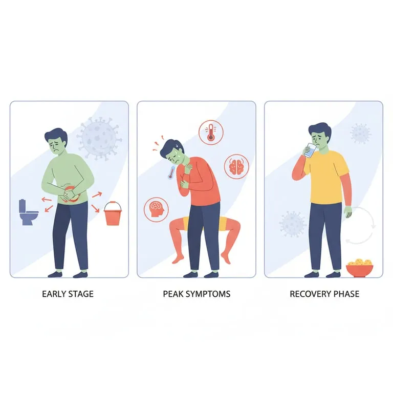 노로바이러스의 주요 증상과 진행 단계