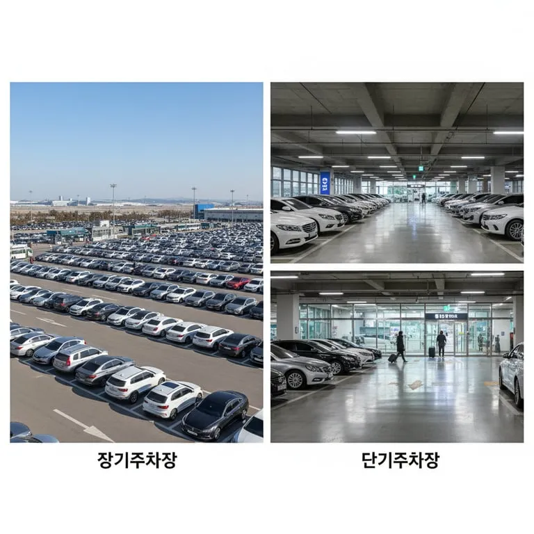 인천공항 장기주차장과 단기주차장의 차이점