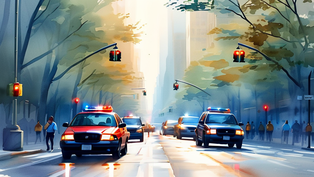 사고 발생 시 신속한 보험 접수 안내 (watercolor 스타일)