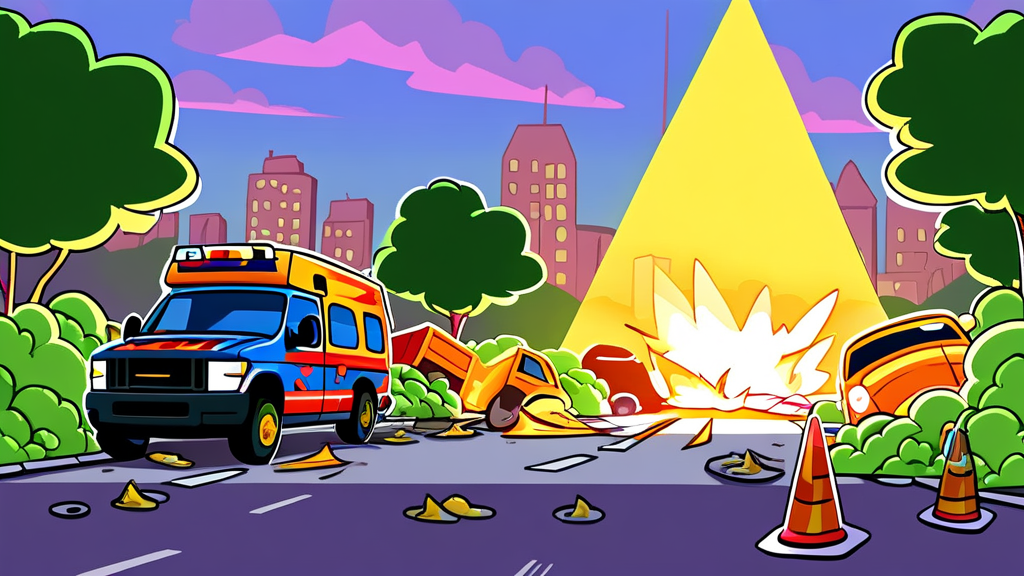 사고 처리 절차, 당황하지 마세요 (cartoon 스타일)