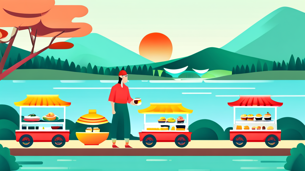 아이와 함께 방문하기 좋은 석촌호수 주변 명소 (illustration 스타일)