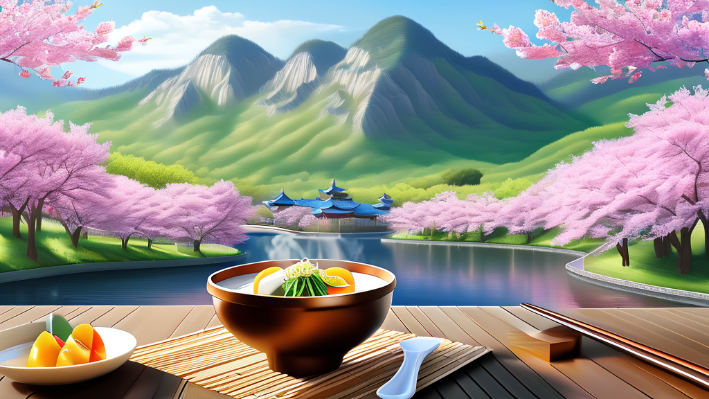 석촌호수 벚꽃 시즌, 놓치지 말아야 할 메뉴 (realistic 스타일)