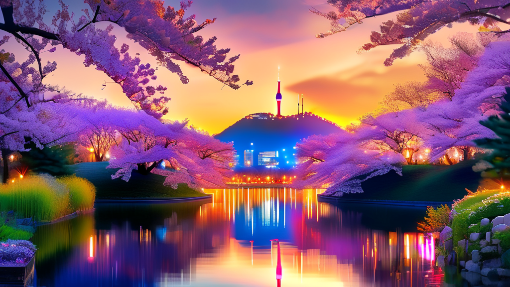 석촌호수 벚꽃 나들이 코스 및 꿀팁 (realistic 스타일)