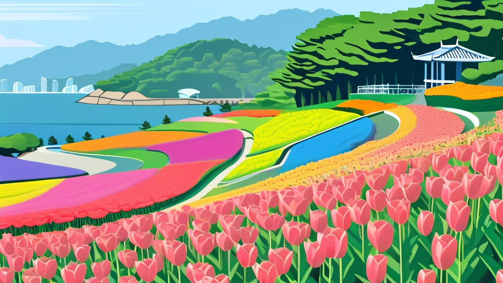 알뜰하게 즐기기: 순천만 국가정원 튤립축제 교통 및 주차 팁 (illustration 스타일)