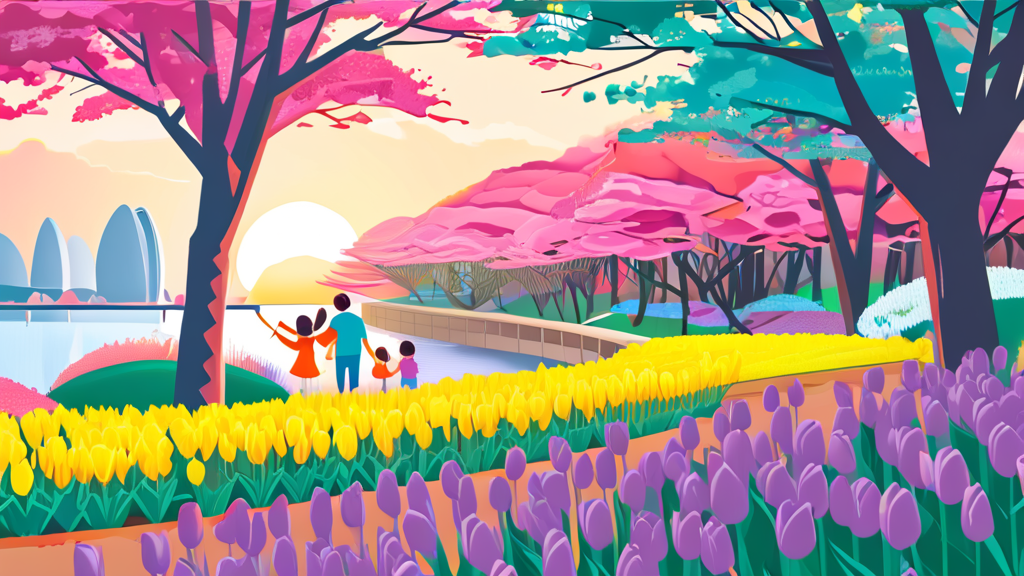 아이와 함께라면? 순천만 국가정원 튤립축제 가족 방문 가이드 (illustration 스타일)